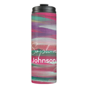 Modern Colourful Paint Strokes Party Favour Custom Thermal Tumbler