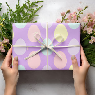 Modern Colourful Pastel Eggs Pattern Easter Wra Wrapping Paper