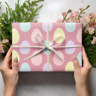 Modern Colourful Pastel Eggs Pattern Easter Wra Wrapping Paper