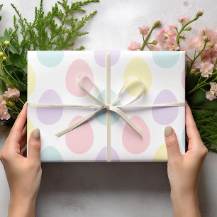 Modern Colourful Pastel Eggs Pattern   Easter  Wrapping Paper