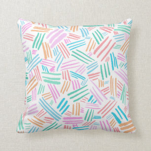 Modern Colourful Pastel Lines Pattern Cushion