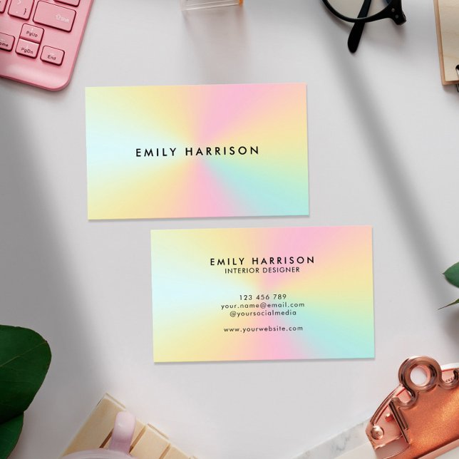 Modern Colourful Pastel Ombre Business Card (Creator Uploaded)