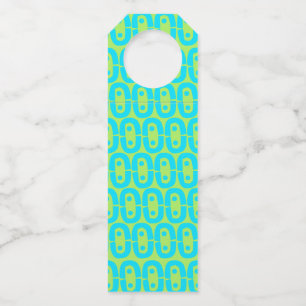 modern colourful pattern bottle tag