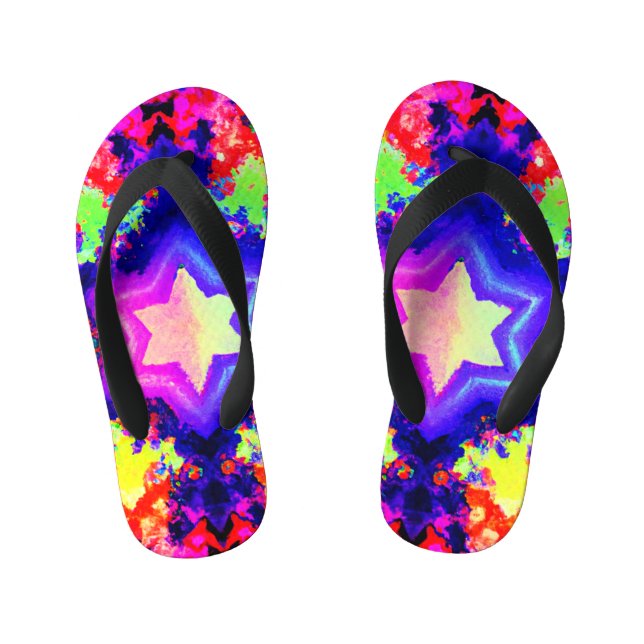 Modern Colourful Pattern Design Kid's Jandals (Footbed)