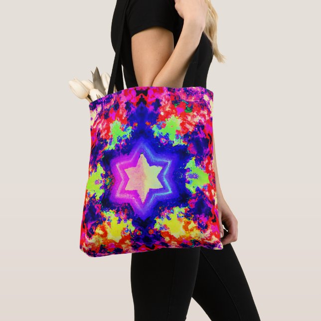 Modern Colourful Pattern Design Tote Bag (Close Up)