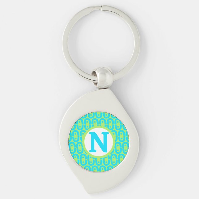 modern colourful pattern key ring (Front)