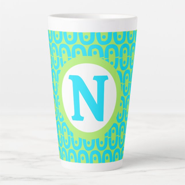 modern colourful pattern latte mug (Front)