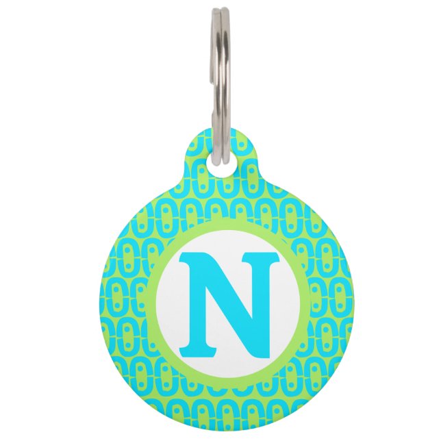 modern colourful pattern pet tag (Front)