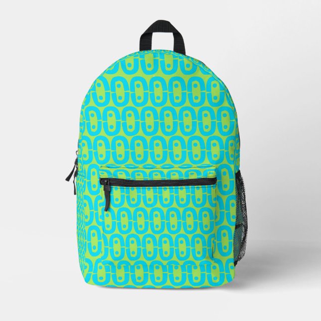 modern colourful pattern printed backpack (Front)