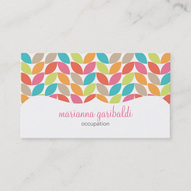Modern Colourful Pattern Profissional Business Card (Front)