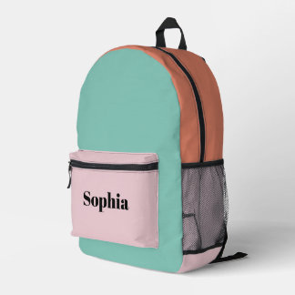 Modern Colourful Personalised Name Printed Backpack
