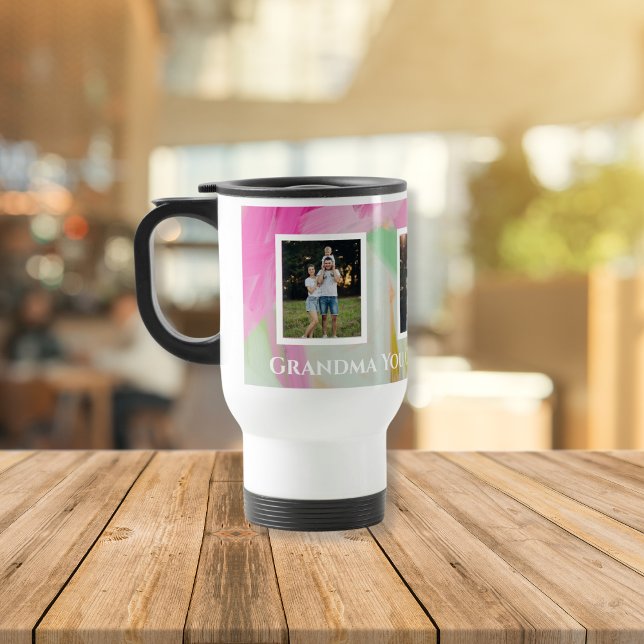 Modern Colourful Photo Collage Grandma Travel Mug (Creator Uploaded)