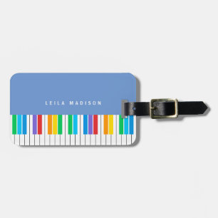 Modern Colourful Piano Keyboard Travel Luggage Tag