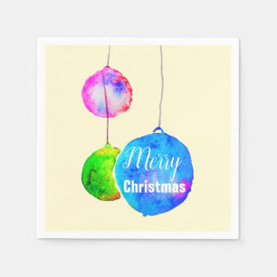 Modern colourful pink and blue Christmas Napkin