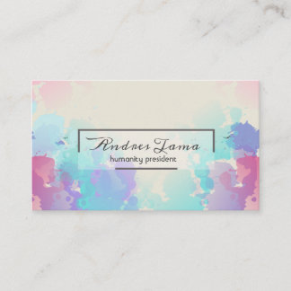 Modern Colourful Pink Blue Watercolor Business Card