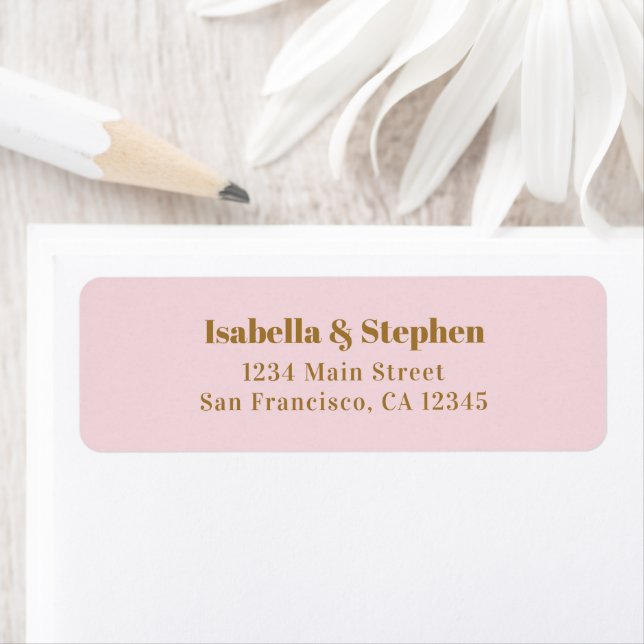 Modern Colourful Pink & Gold Return Address (Insitu)