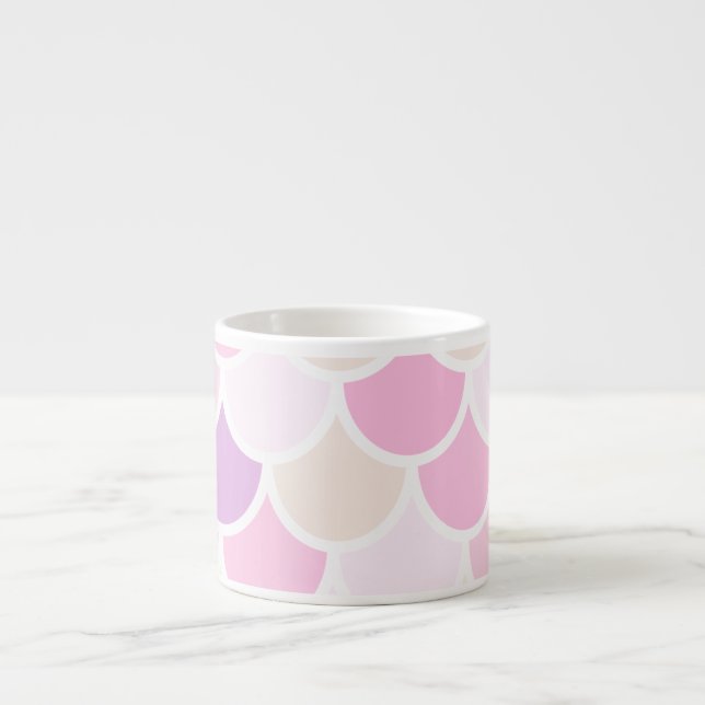 Modern Colourful Pink Mermaid Scales Pattern Espresso Cup (Front)
