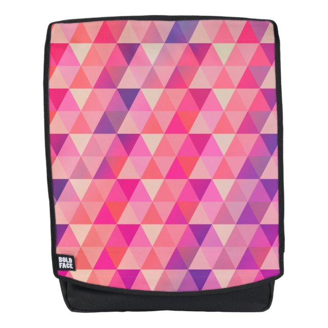 Modern Colourful Pink Purple Geometric Triangles Backpack (Front)