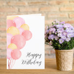 Modern Colourful Pretty balloons Birthday card<br><div class="desc">Cute and elegant birthday card</div>