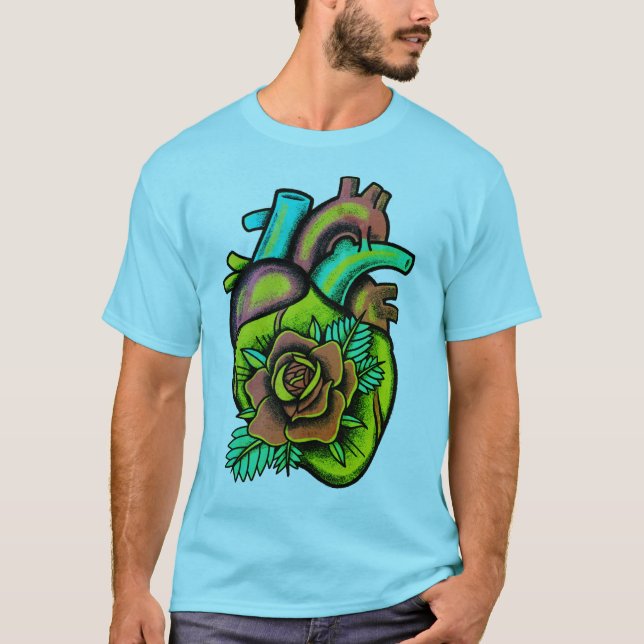 Modern colourful psychedelic rose  T-Shirt (Front)