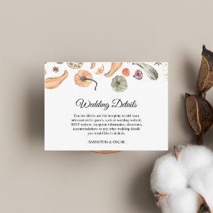 Modern Colourful Pumpkin Autumn  Enclosure Card