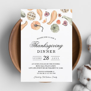 Modern Colourful Pumpkin Autumn  Invitation