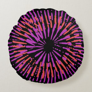 Modern Colourful Purple Round Throw Pillow