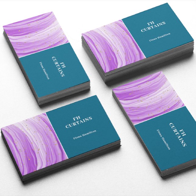 Modern Colourful Purple Teal Green Business Card (Creator Uploaded)