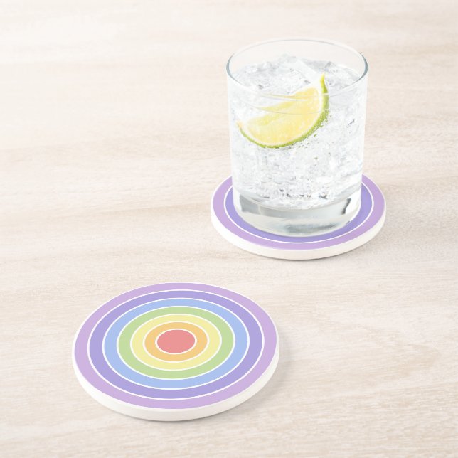 Modern Colourful Rainbow Colours Pattern Coaster (Side)