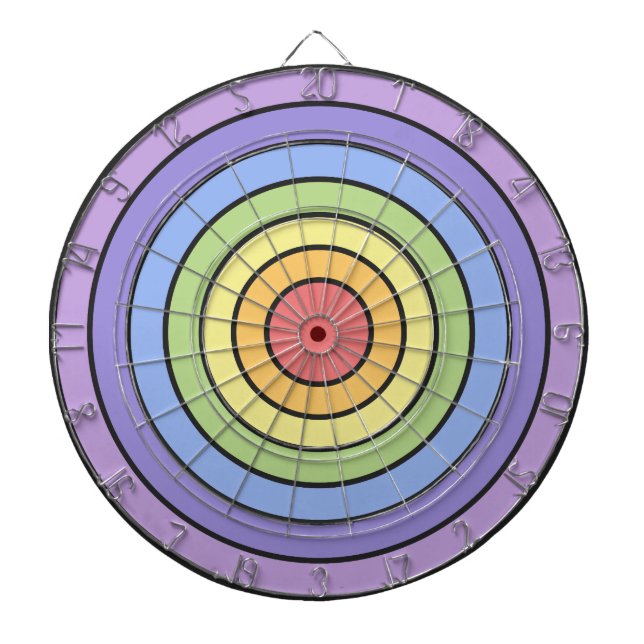 Modern Colourful Rainbow Colours Pattern Dartboard (Front)