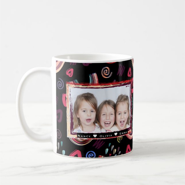 Modern Colourful Rainbow Custom Photo Coffee Mug (Left)