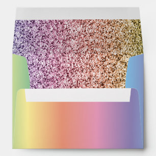 Modern Colourful Rainbow & Glitter Birthday Envelope