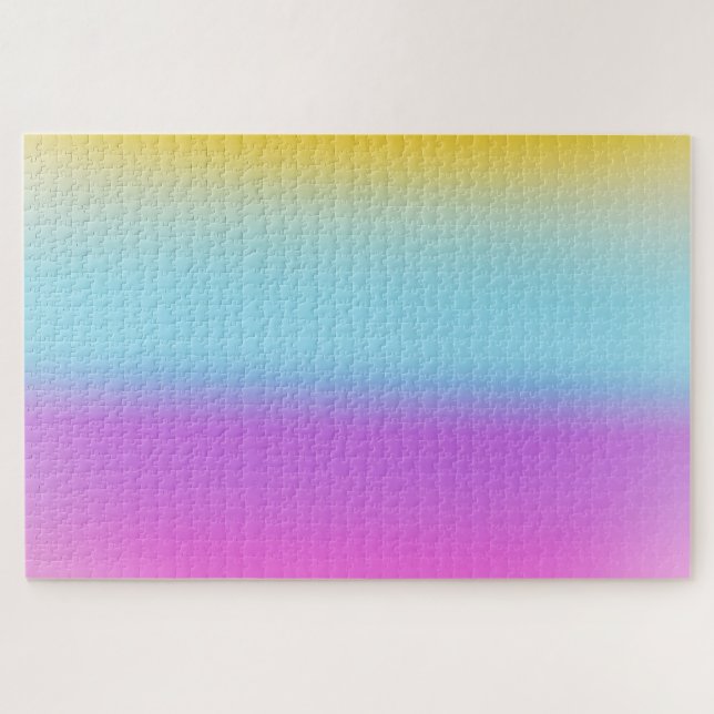 Modern colourful Rainbow gradient Watercolor  Jigsaw Puzzle (Horizontal)