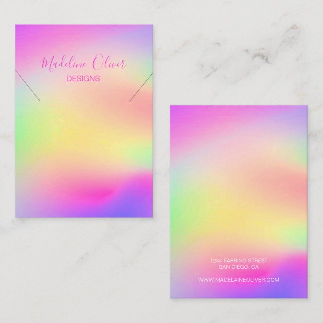 Modern Colourful Rainbow Necklace Display     Business Card (Front/Back)