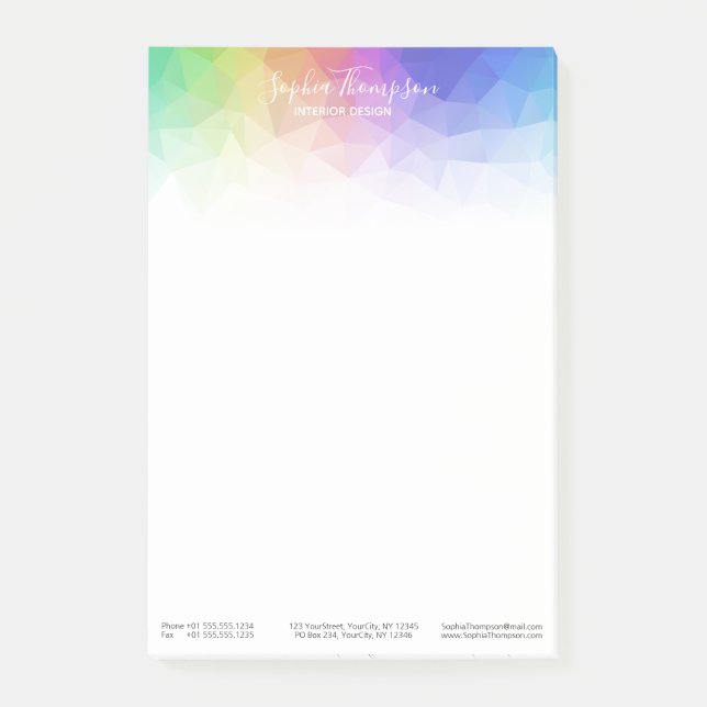 Modern Colourful Rainbow Polygonal - Post-it® Post-it Notes (Front)