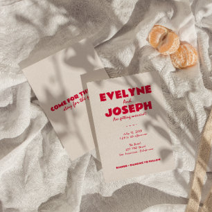 Modern Colourful Retro Bold Funky Unique Wedding Invitation