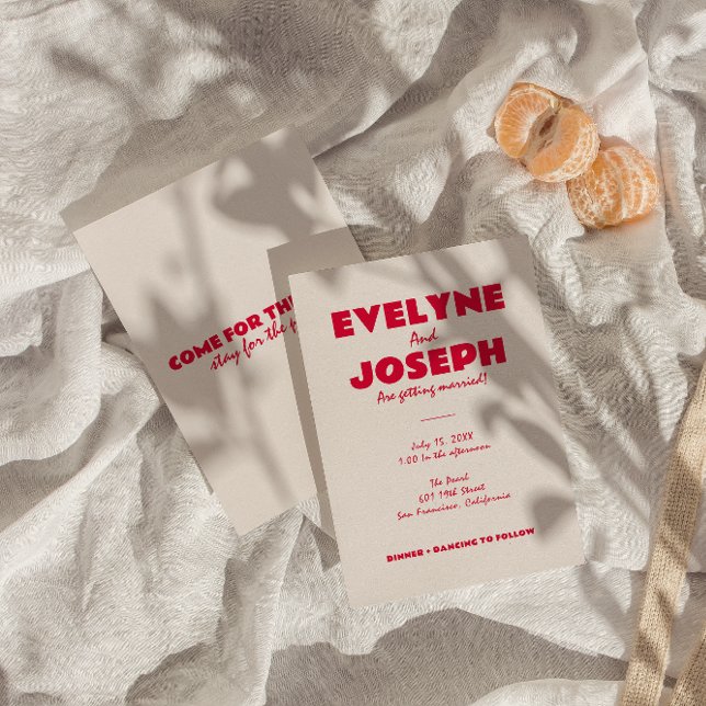 Modern Colourful Retro Bold Funky Unique Wedding Invitation (Creator Uploaded)