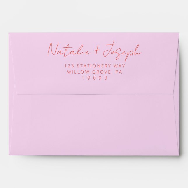 Modern Colourful Retro Bright Whimsical Wedding Envelope (Back (Top Flap))