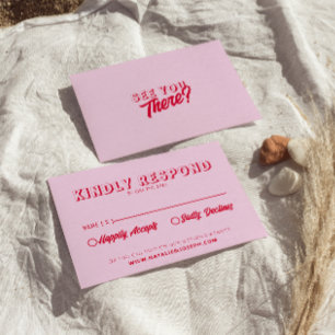 Modern Colourful Retro Fun Bold Unique Wedding RSVP Card