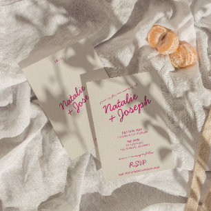 Modern Colourful Retro Fun Whimsical Script Weddin Invitation