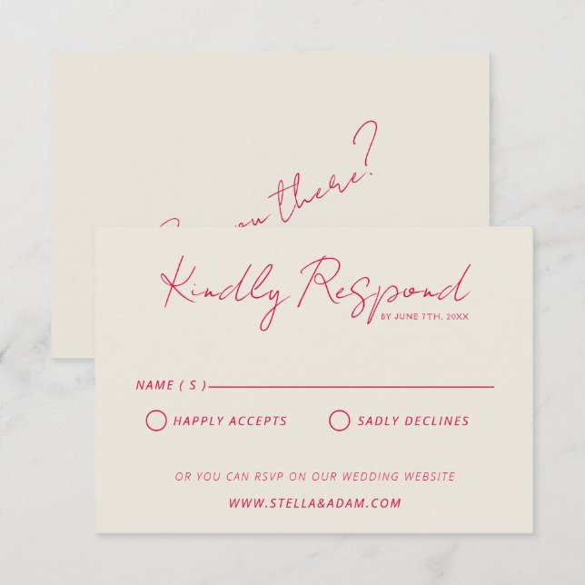 Modern Colourful Retro Fun Whimsical Wedding RSVP Card (Front/Back)