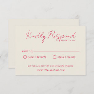 Modern Colourful Retro Fun Whimsical Wedding RSVP Card