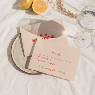 Modern Colourful Retro Funky Bright Bold Wedding  RSVP Card