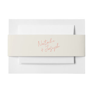 Modern Colourful Retro Whimsical Bright Fun Weddin Invitation Belly Band