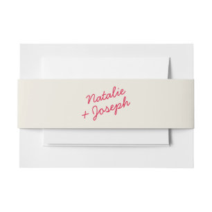 Modern Colourful Retro Whimsical Bright Wedding Invitation Belly Band