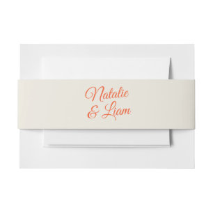 Modern Colourful Retro Whimsical Funky Wedding  Invitation Belly Band