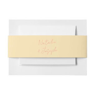 Modern Colourful Retro Whimsical Pastel Fun Weddin Invitation Belly Band