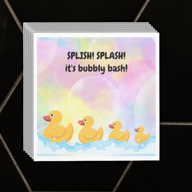 Modern Colourful Rubber Duckies Baby Shower Napkin (Creator Uploaded)