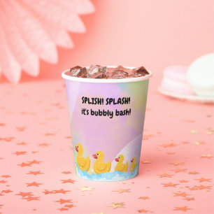 Modern Colourful Rubber Duckies Baby Shower Paper Cups