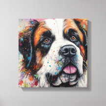Modern Colourful Saint Bernard Dog Art